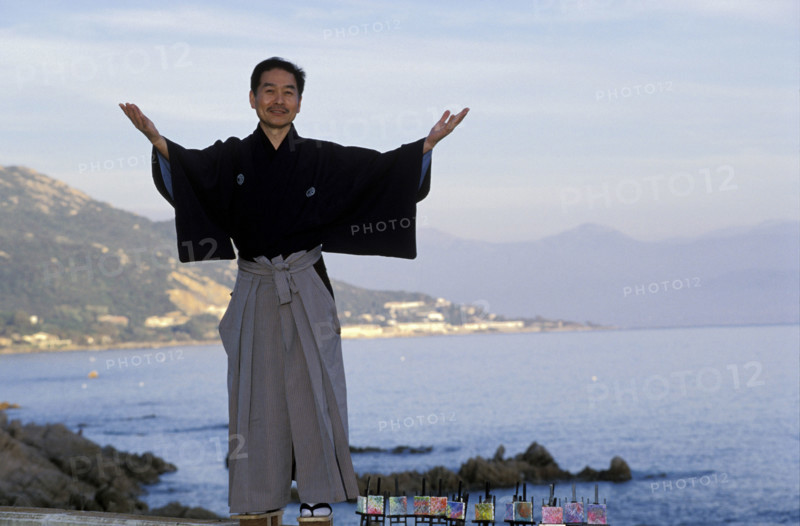 Le peintre japonais Morio Matsui, février 1998