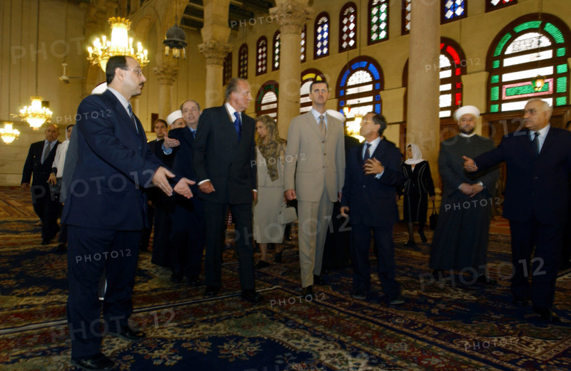 Juan Carlos et sa femme en visite officielle en Syrie, octobre 2003