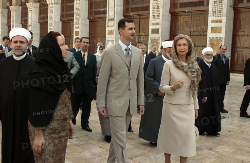 Juan Carlos et sa femme en visite officielle en Syrie, octobre 2003