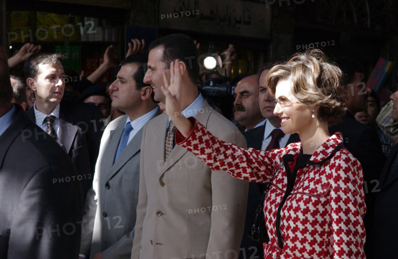 Juan Carlos et sa femme en visite officielle en Syrie, octobre 2003