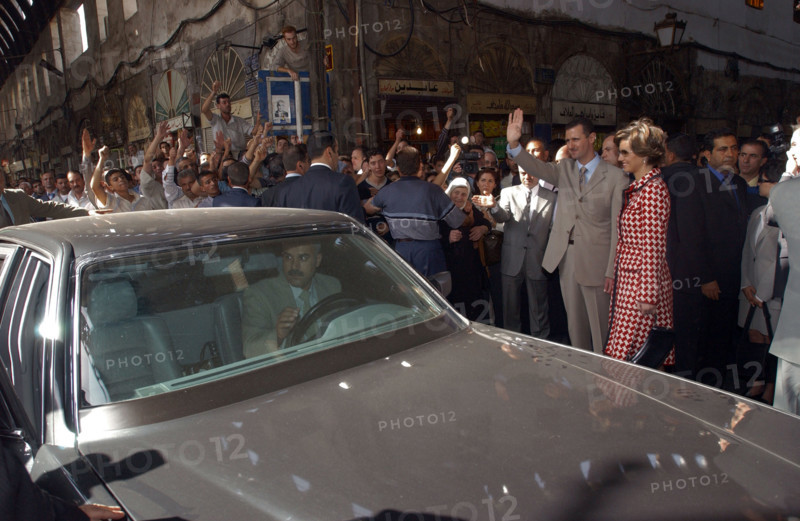 Juan Carlos et sa femme en visite officielle en Syrie, octobre 2003