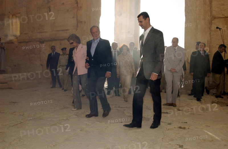 Juan Carlos et la Reine Sophie en visite à Palmyre, octobre 2003