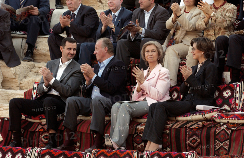 Juan Carlos et la Reine Sophie en visite à Palmyre, octobre 2003