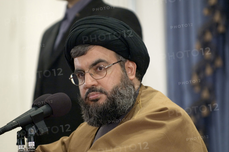 Sheikh Hassan Nasrallah, chief of the Shi'ite Muslim group of Hezbollah
