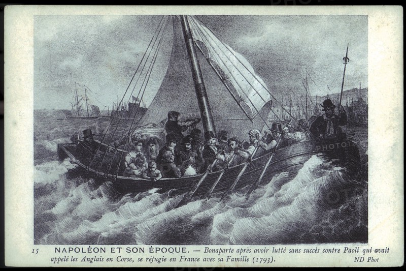 Bonaparte se réfugie en France avec sa famille. 1793.