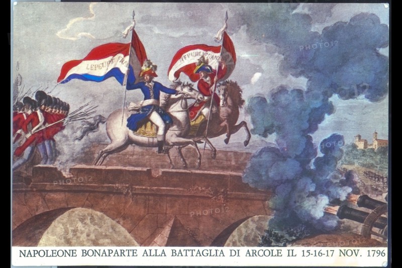 Napoléon Bonaparte à la bataille d'Arcole.
