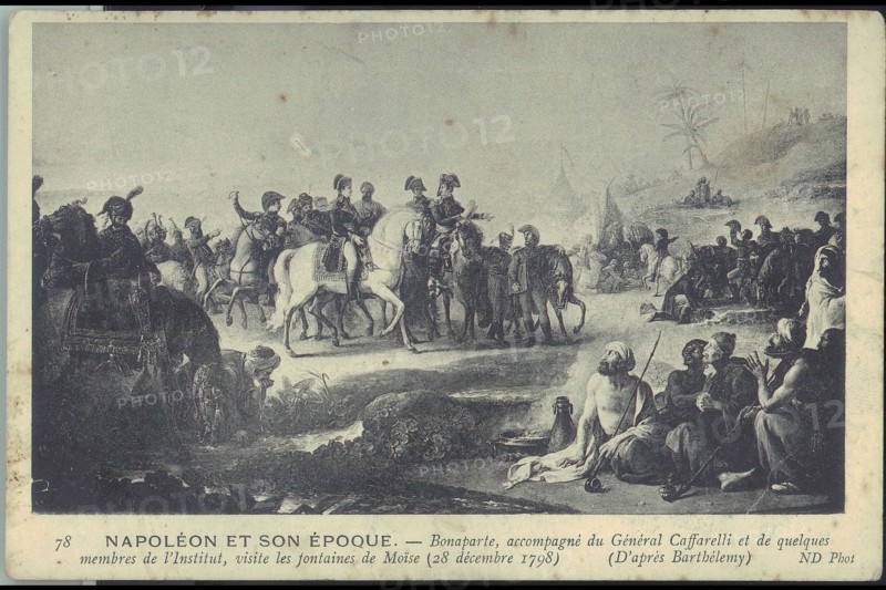 Napoléon Bonaparte visite les fontaines de Moïse.
