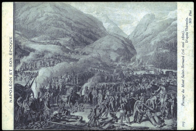 Napoléon Bonaparte. 
Le passage du Mont Saint-Bernard.