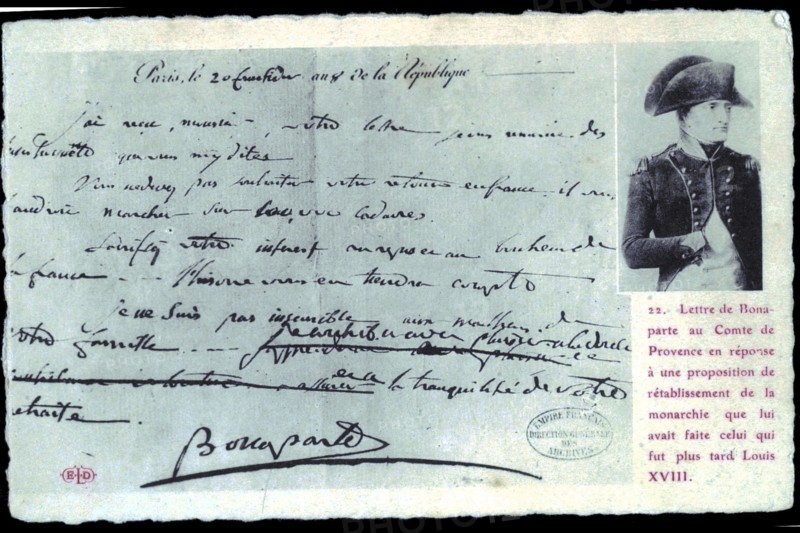 Letter from Napoleon Bonaparte to the Count of Provence.