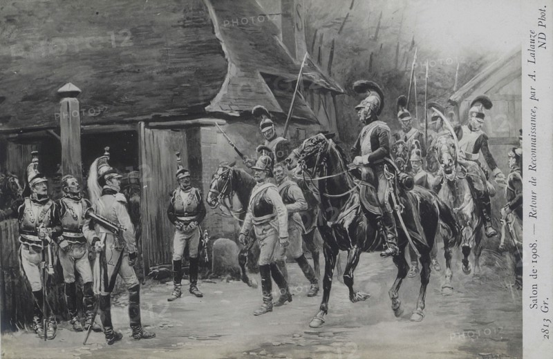 The soldiers of Napoleon I returning form a scouting mission.