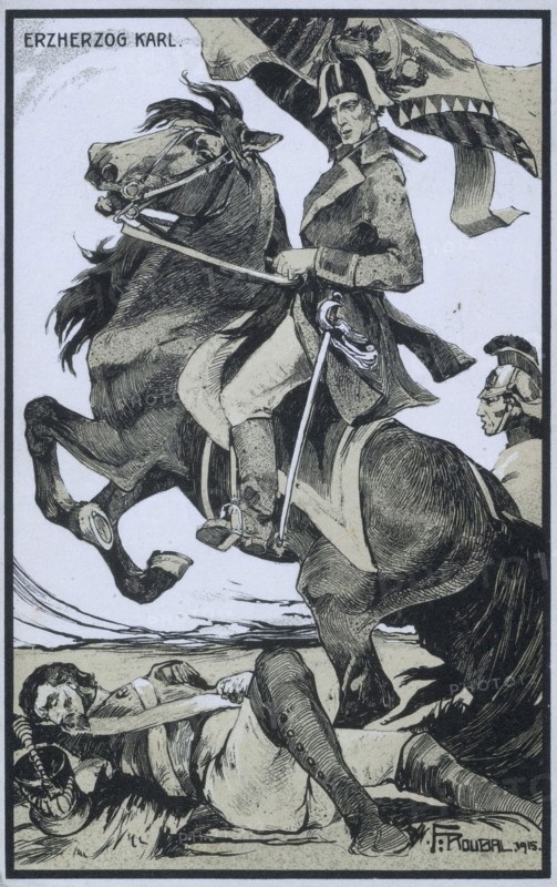L'Archiduc Charles de Habsbourg à la bataille d'Essling.
22 mai 1809