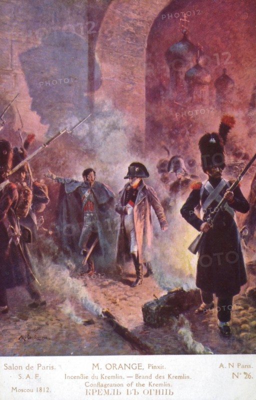 Napoléon 1er : campagne de Russie.
Incendie du Kremlin.
1812