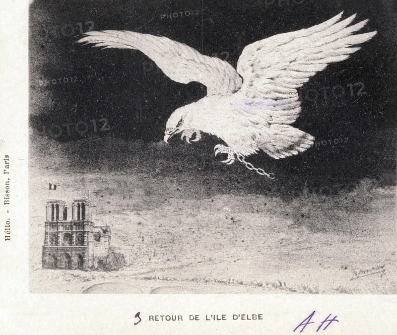 Evasion de l'Île d'Elbe de Napoléon 1er : allégorie.