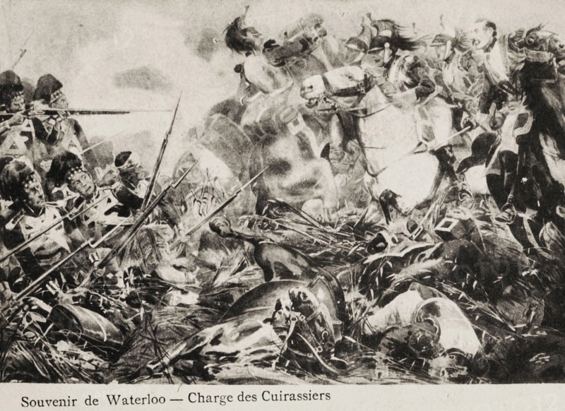 Bataille de Waterloo : charge des cuirassiers.