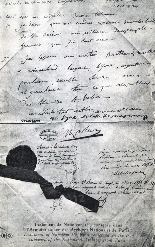 Testament de Napoléon 1er.