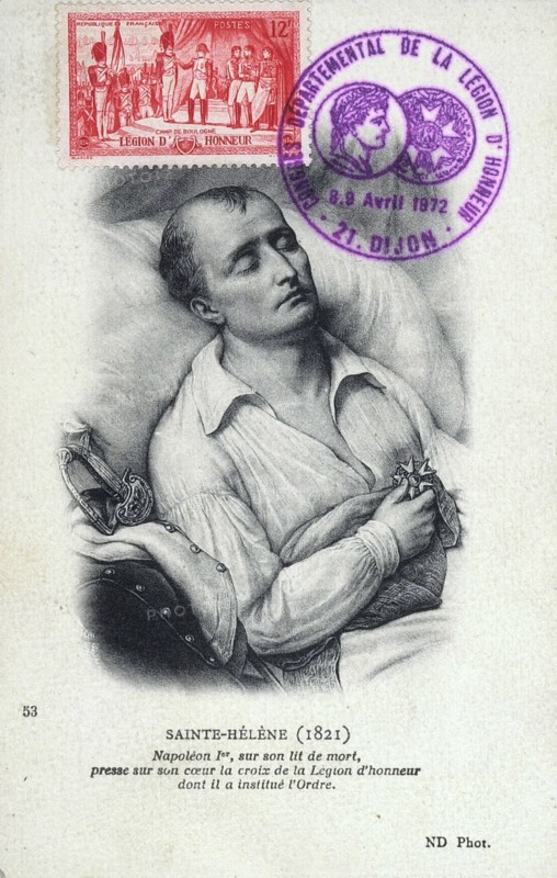 Mort de Napoléon 1er à Sainte-Hélène.
5 mai 1821