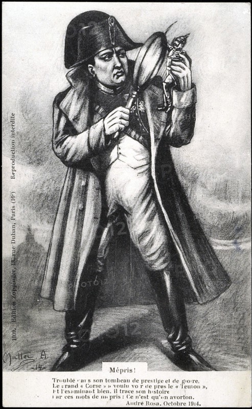 Napoleon I: satirical drawing.