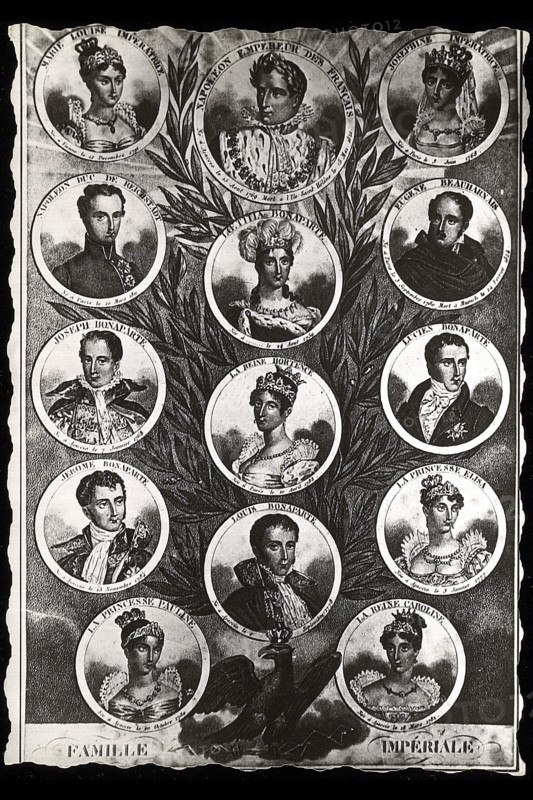 Portraits de Napoléon 1er, des impératrices Joséphine et Marie-Louise et de la famille de l'empereur.