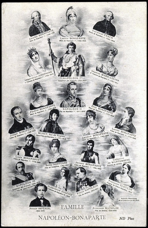 Portraits of Napoleon I, Empresses Joséphine and Marie-Louise and the Emperor's family.