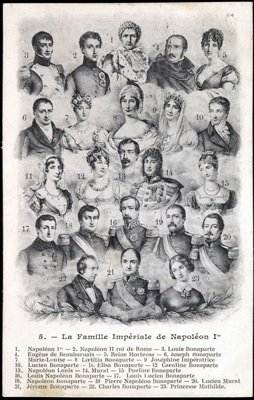 Portraits of Napoleon I, Empresses Joséphine and Marie-Louise and the Emperor's family.