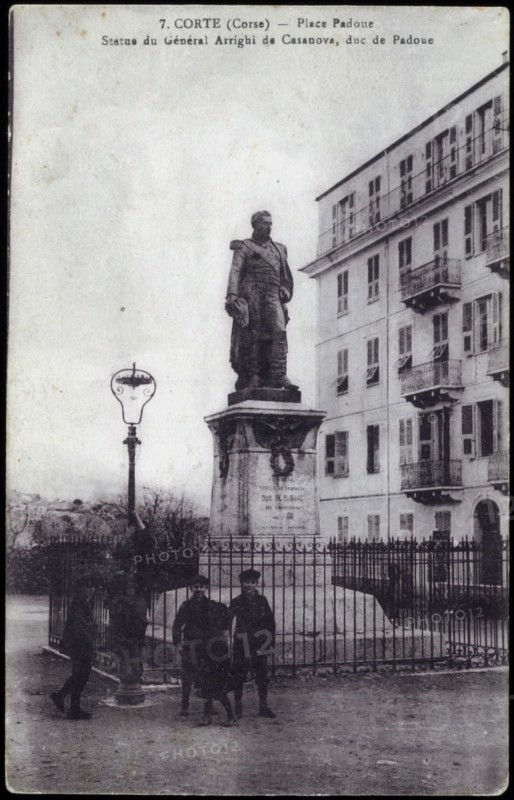 Statue of General Arrighi de Casanova in Corte (Corsica).