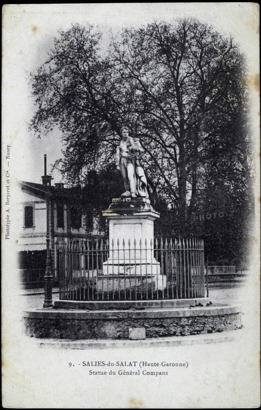 Statue of General Compans in Salie-du-Salat (Haute-Garonne).