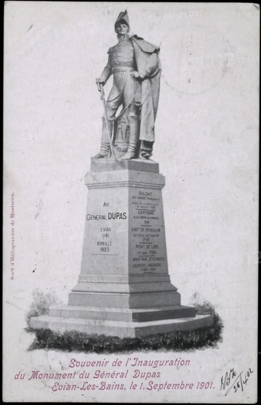 Statue of General Dupas in Evian-les-Bains.