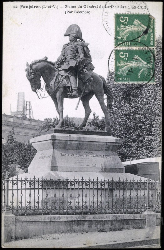 Statue du général de Lariboisière à Fougères (Ile-et-Vilaine).