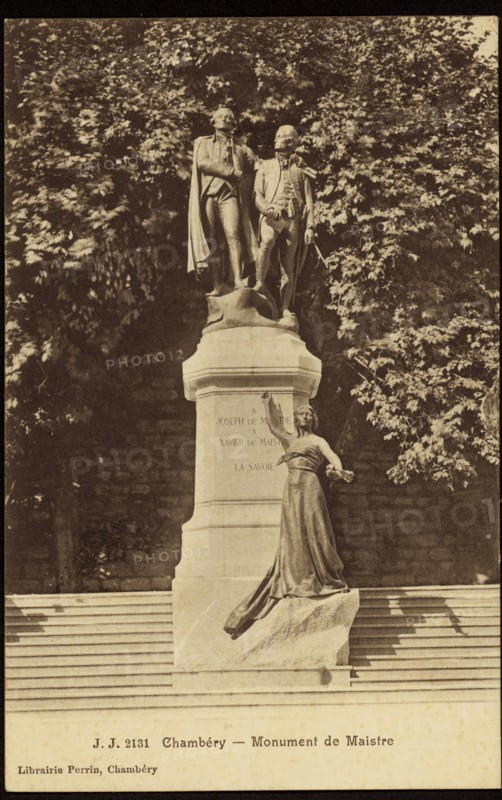 Statues of Joseph and  Xavier de Maistre.