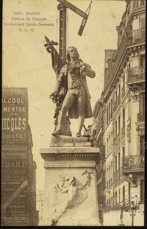 Statue of Claude Chappe, boulevard Saint-Germain in Paris.
French physician.