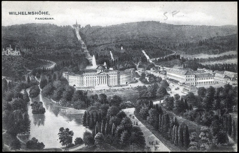 Panorama du château de Wilhelmshöhe en Allemagne.