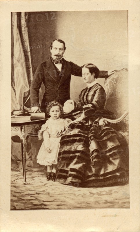 Napoléon III, Empress Eugénie and their son Louis Napoléon Eugène Jean Joseph Bonaparte