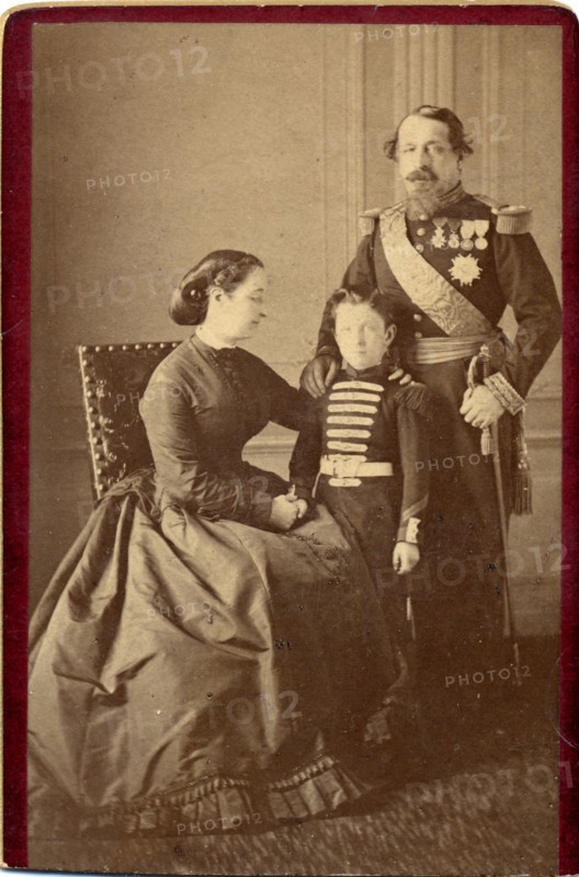 Napoleon III, Empress Eugénie and their son Louis Napoleon Eugène Jean Joseph Bonaparte