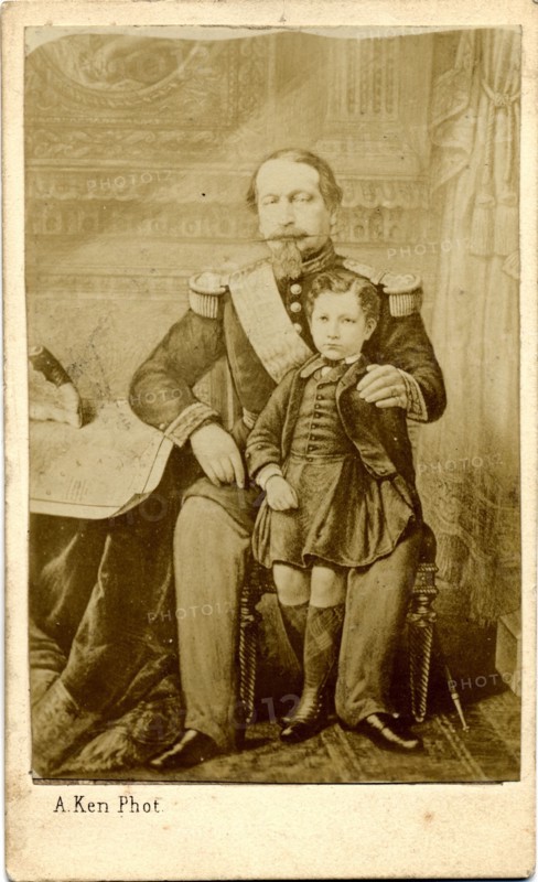 Napoleon III and his son Louis Napoleon Eugène Jean Joseph Bonaparte