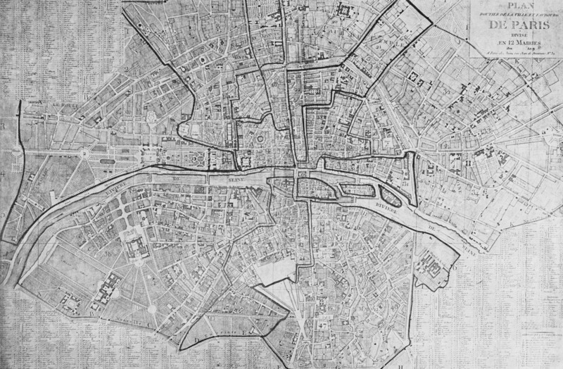 Map of Paris in 1801