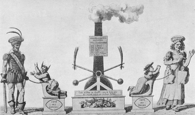 Steam engine for punishing quickly boys and girls