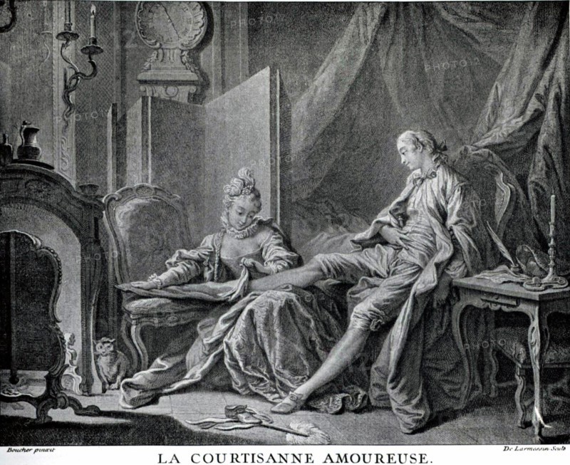 Gravure de Boucher, La courtisane amoureuse