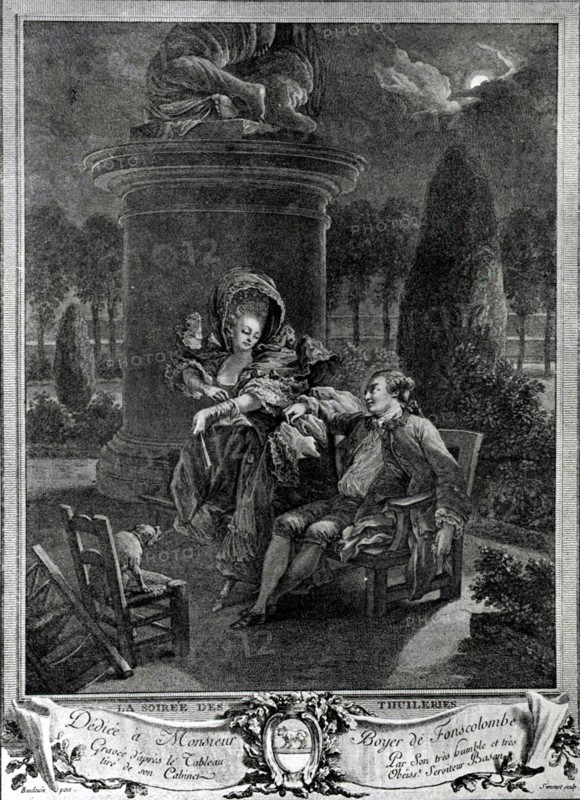 Engraving by Baudoin, Love scene