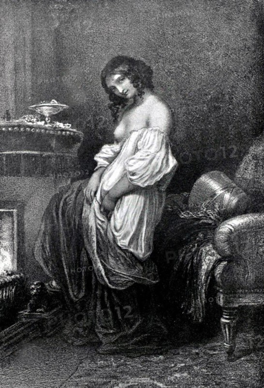 Engraving by Dominique Louis Papety, The Evening