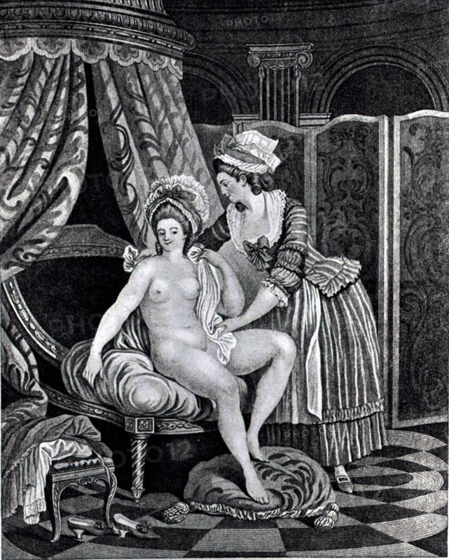 Gravure de Nicolas-René Jollain, Le bain