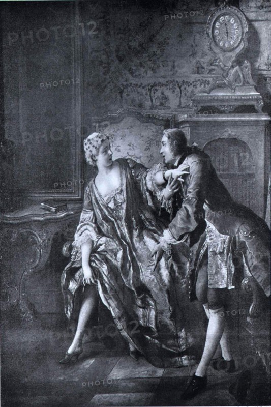Engraving by Jean-François de Troy, the detached garter