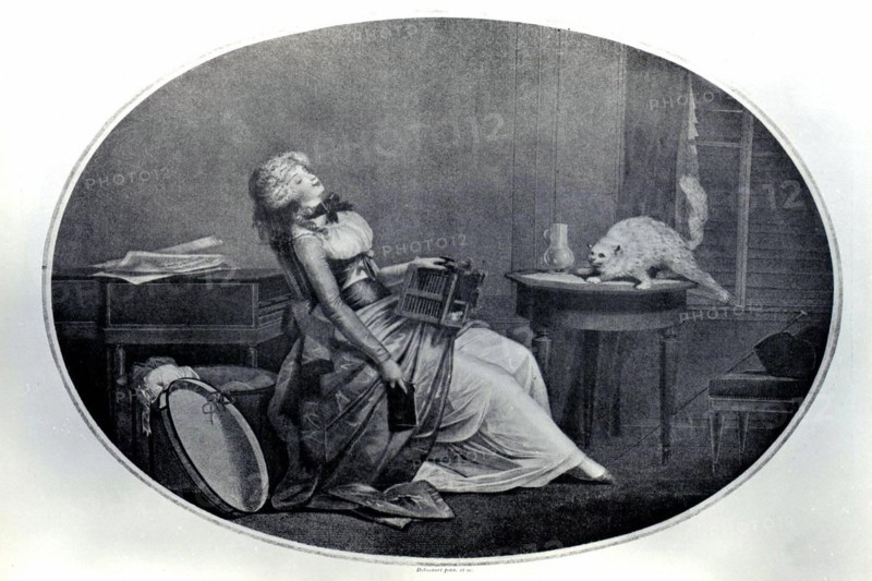 Gravure d'après Debucourt, Minet aux aguets