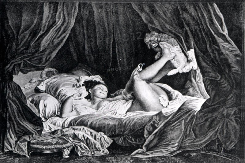 Engraving by Bertony from Fragonard, Pimblette