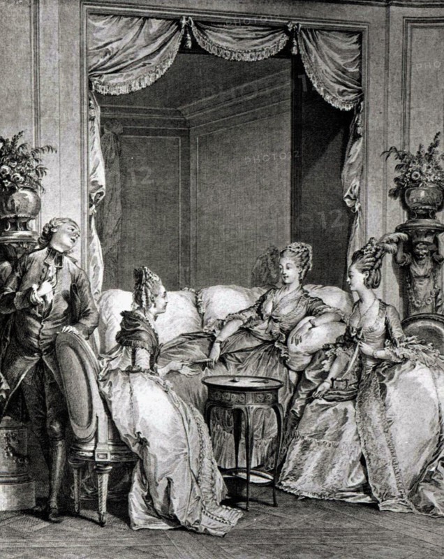 Gravure de Jean Moreau, dit Moreau le jeune, Scène amoureuse