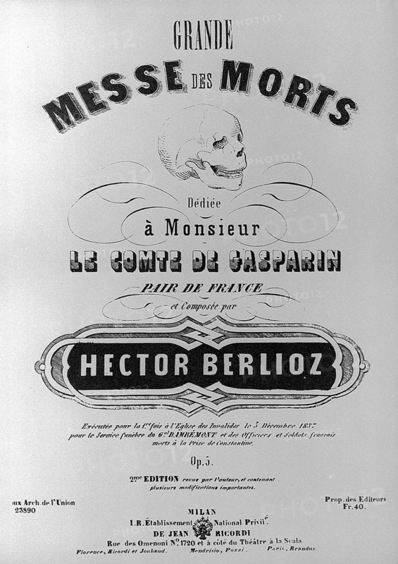 Première page de la présentation de la "Grande messe des morts" de Berlioz