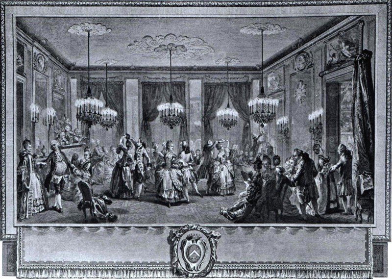 Engraving by Saint-Aubin, The fancy ball