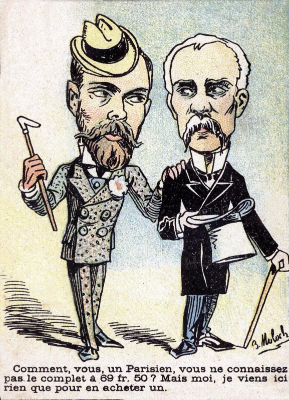 Caricature of scene from daily life