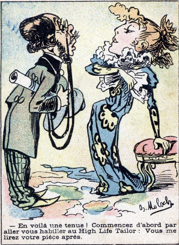 Caricature of scene from daily life