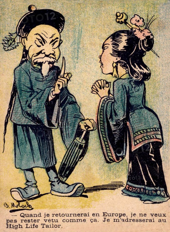 Dessin caricatural de scène de vie quotidienne