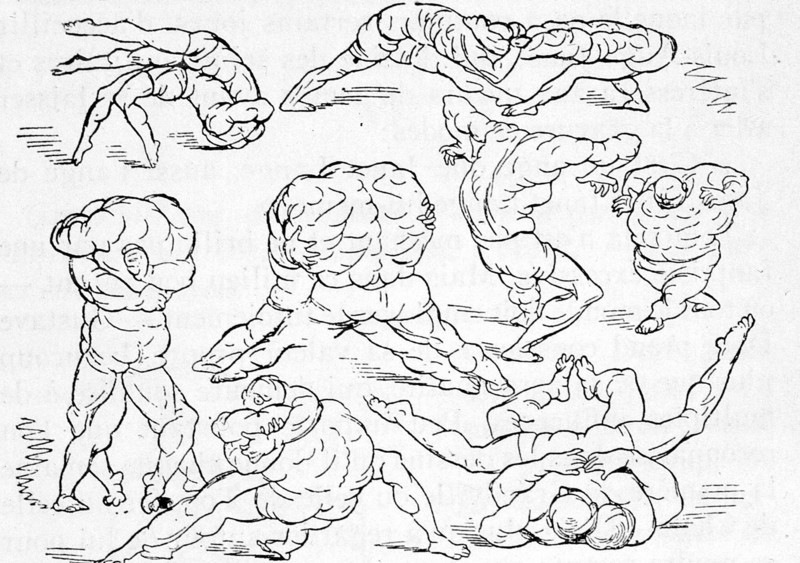 Funny Gladiators, illustration by Gustave doré